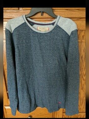 Men's Tommy Bahama Long Sleeve Blue & Gray Shirt Sz. L